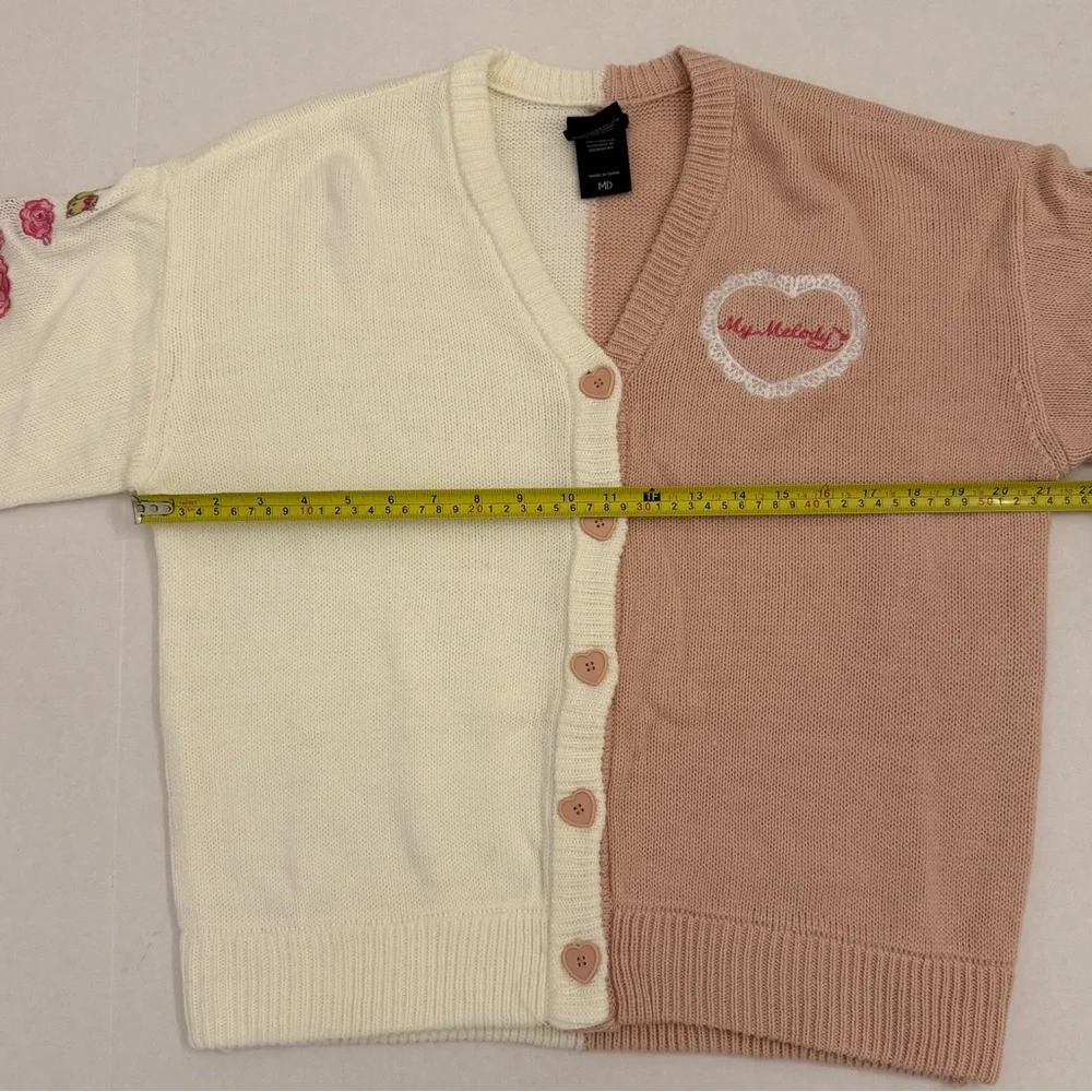 Sanrio My Melody Blush Pink & Creamy White Split Cardigan - Picture 8 of 8